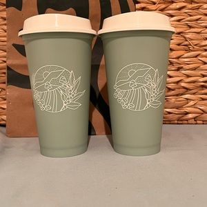 Set of 2 Starbucks Earth Day 2021 Reusable Hot Cup NEW